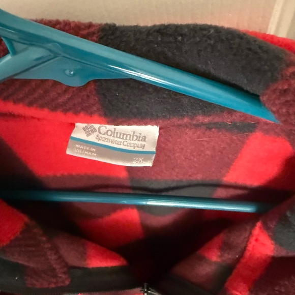 Columbia Benton Springs fleece jacket plaid red and black women’s plus size 2X - Picture 4 of 7